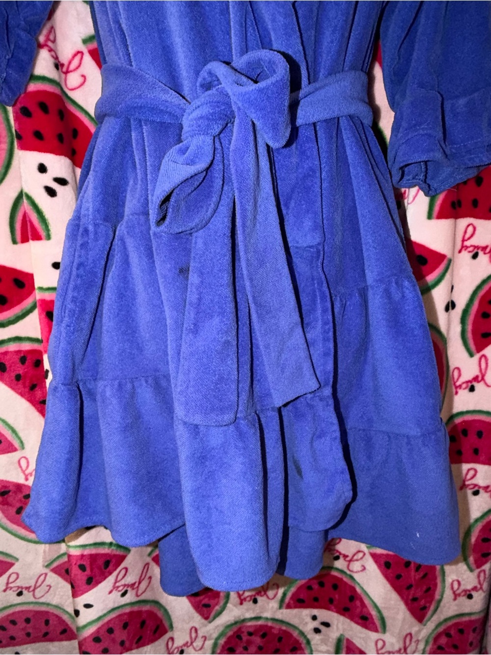 💙 Betsey Johnson Plush Ruffled Short Robe - Picture 6 of 11